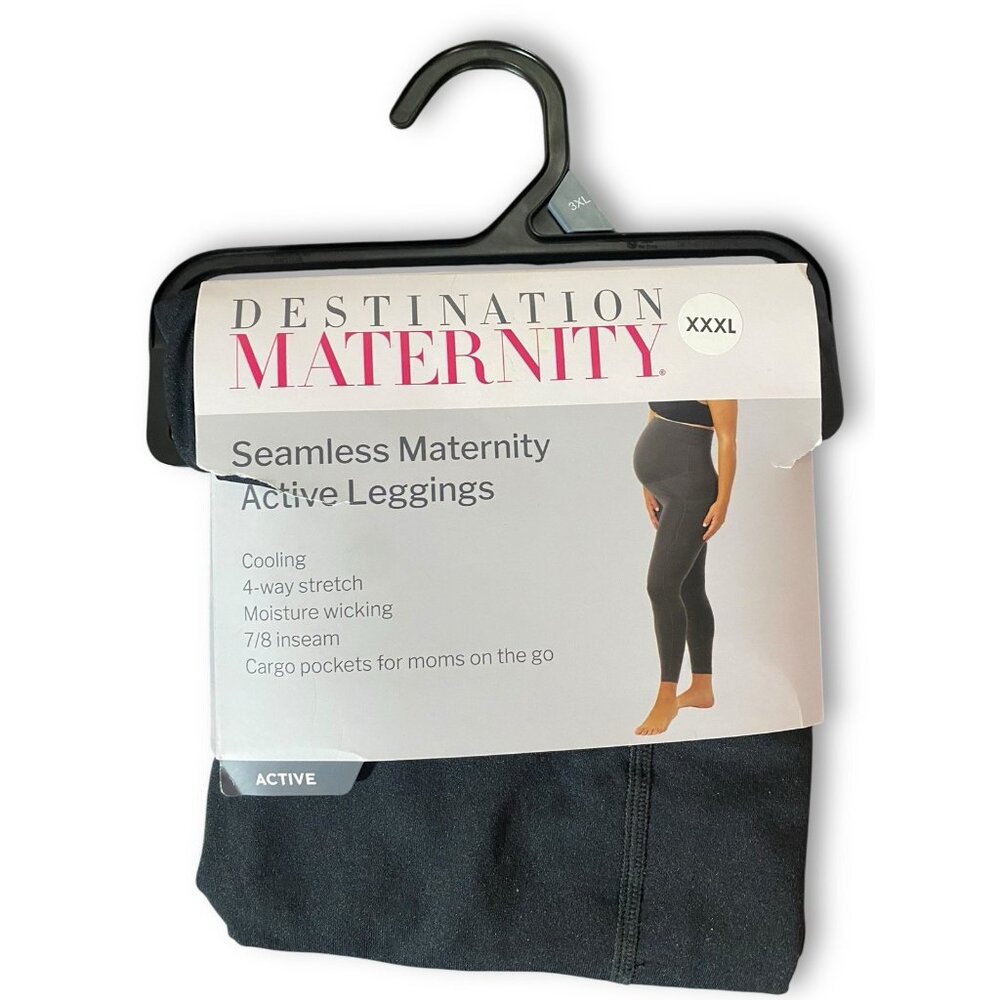 Destination Maternity Seamless Maternity Active Leggings Cooling XXXL 3XL Black
